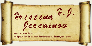 Hristina Jereminov vizit kartica